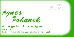 agnes pohanek business card