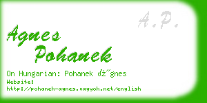 agnes pohanek business card